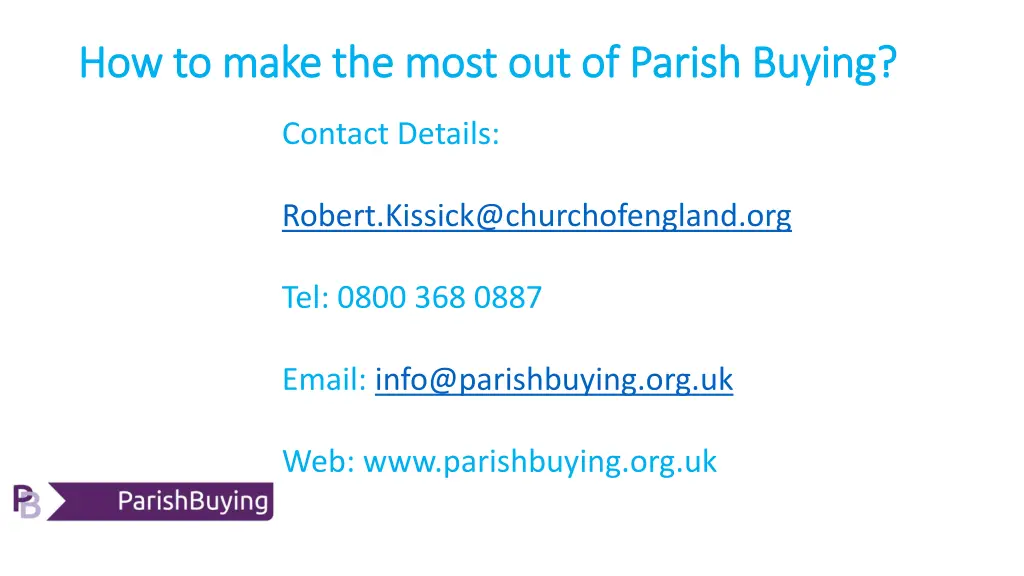 how to make the most out of parish buying 4