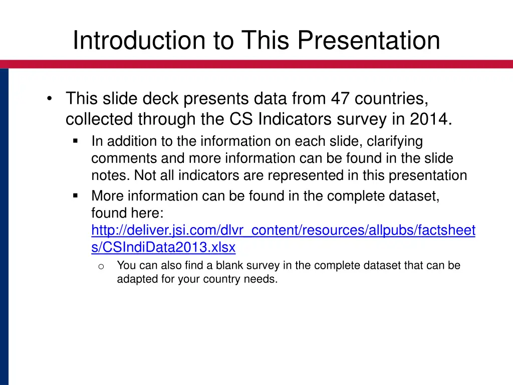 introduction to this presentation
