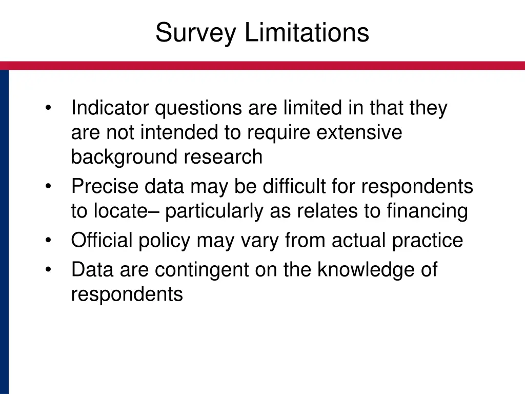 survey limitations