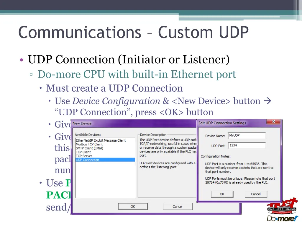 communications custom udp 4