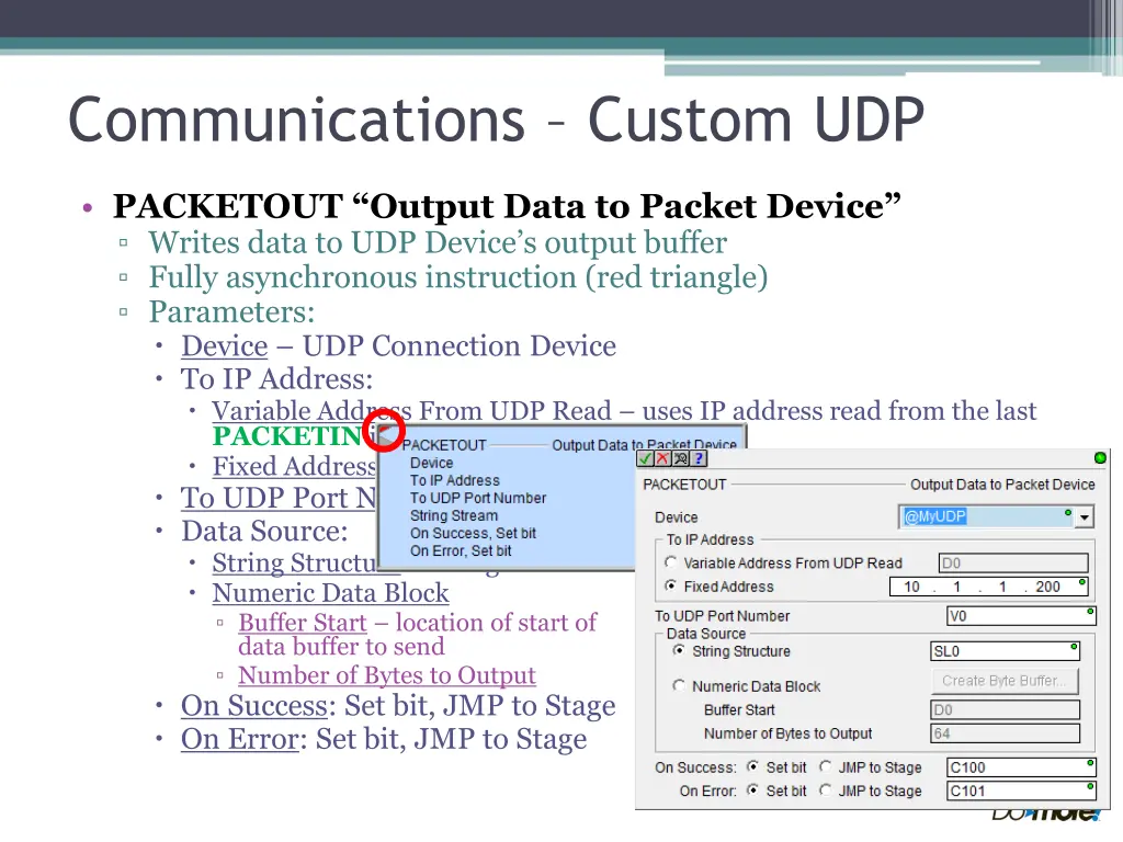communications custom udp 7
