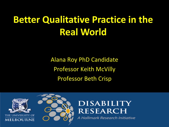 better qualitative practice in the real world