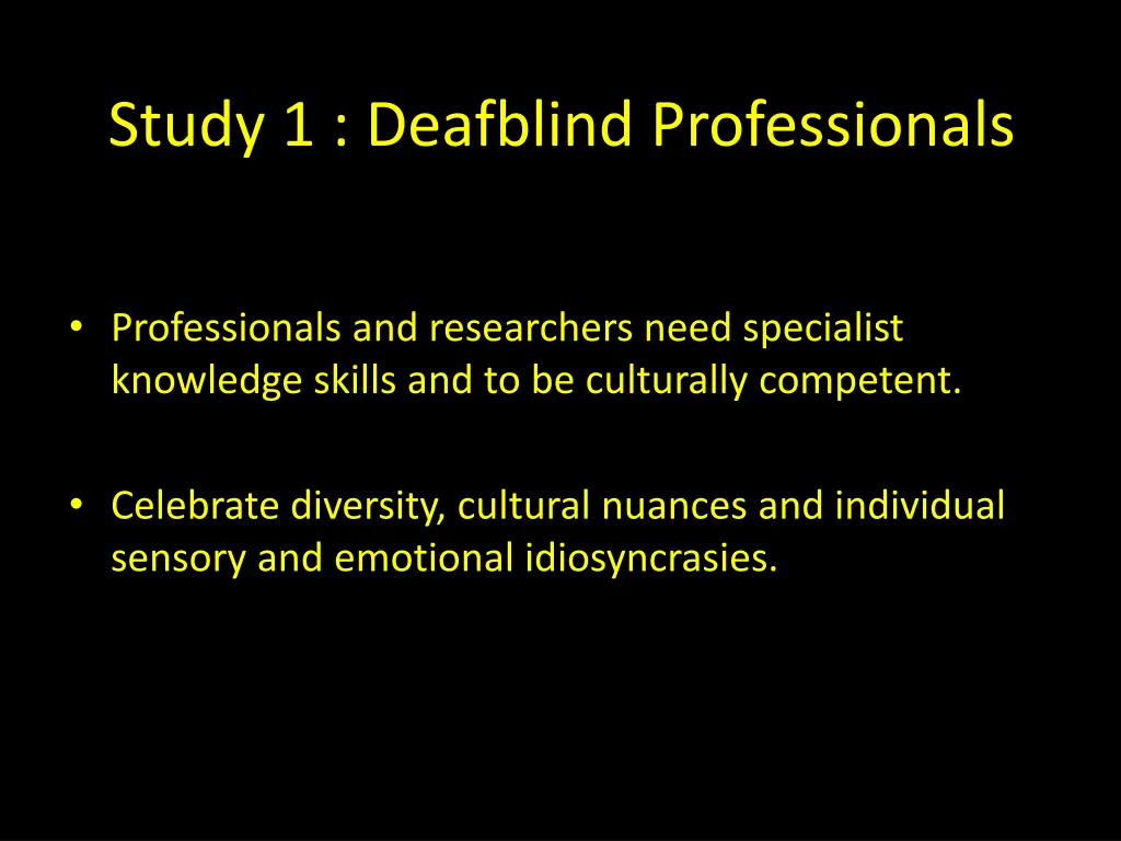 study 1 deafblind professionals