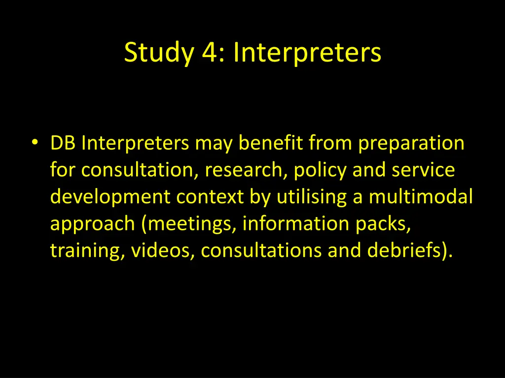 study 4 interpreters