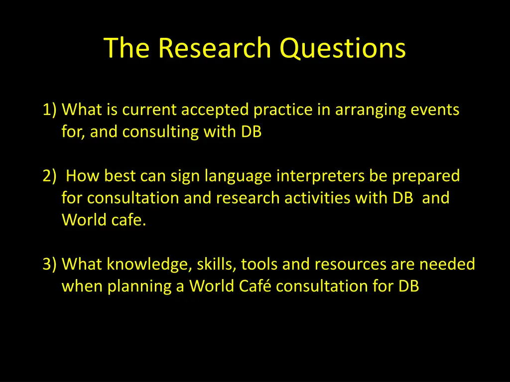 the research questions