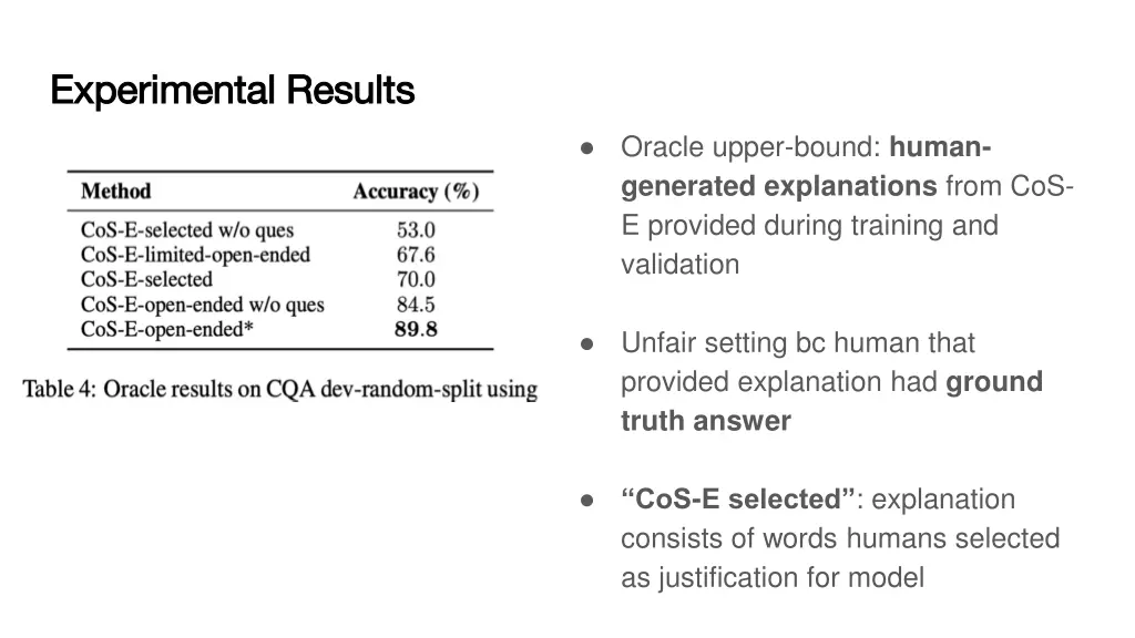 experimental results experimental results 2