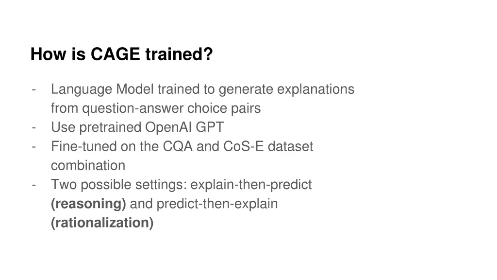 how is cage trained