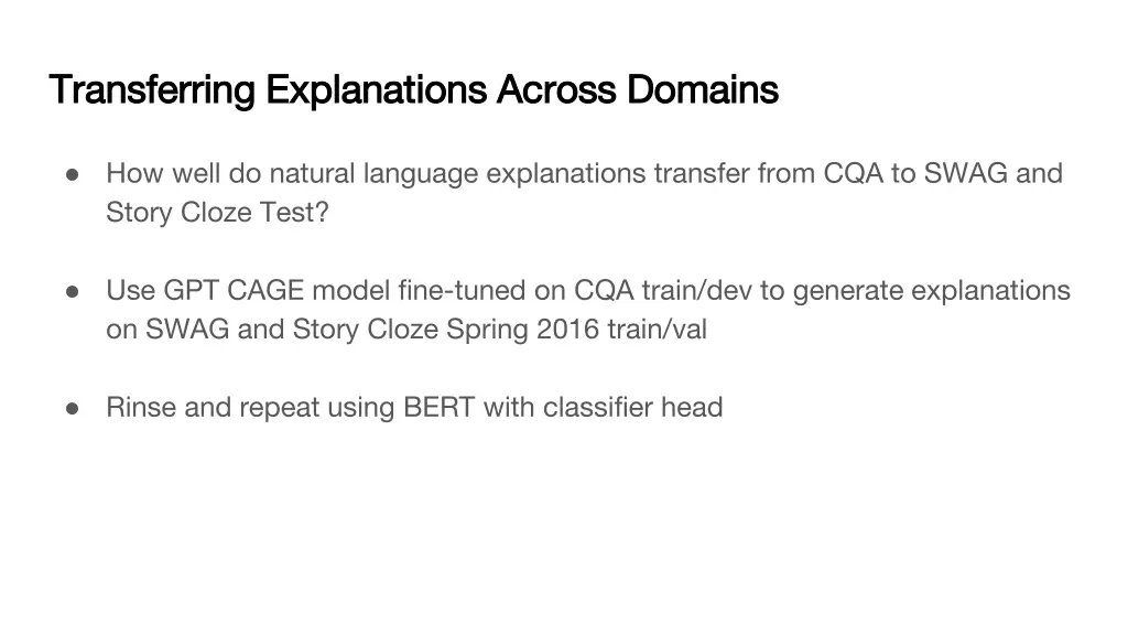 transferring explanations across domains
