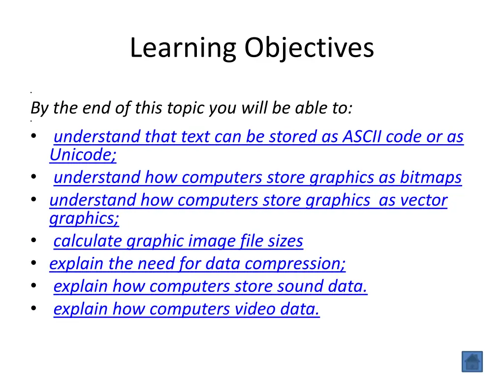 learning objectives