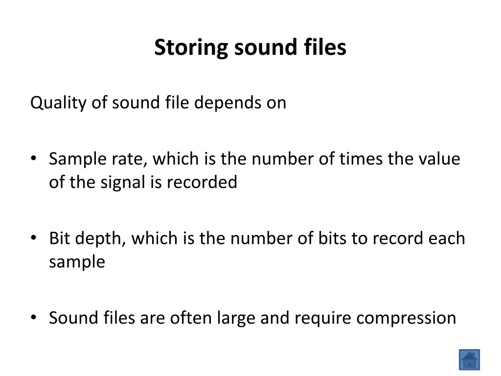 storing sound files