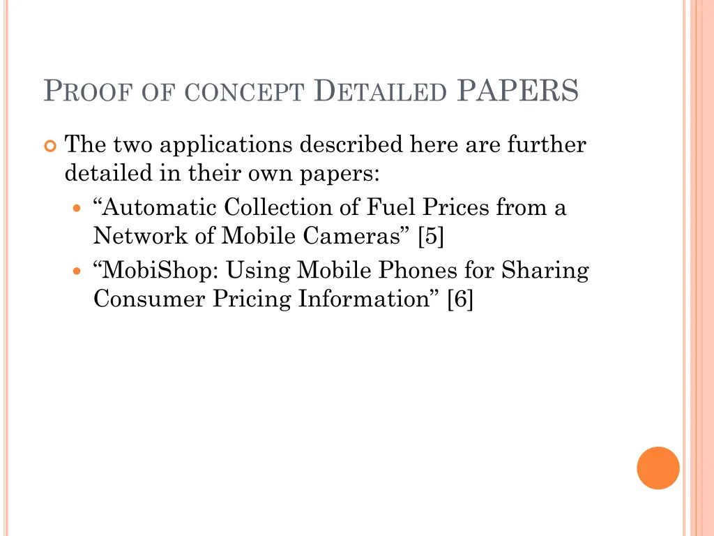 p roof of concept d etailed papers