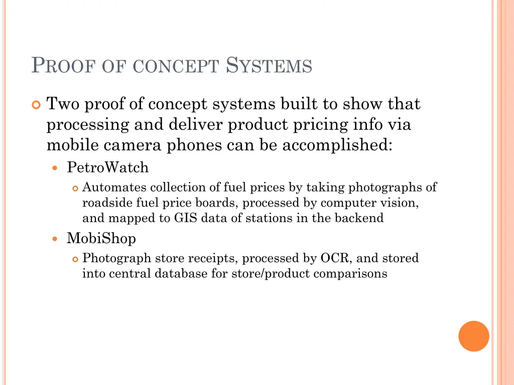 p roof of concept s ystems