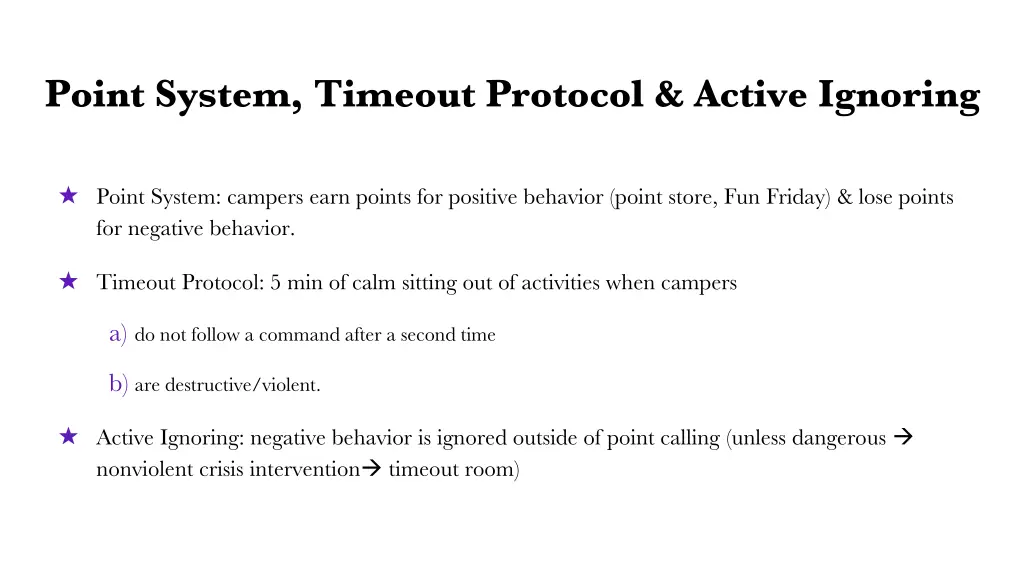 point system timeout protocol active ignoring