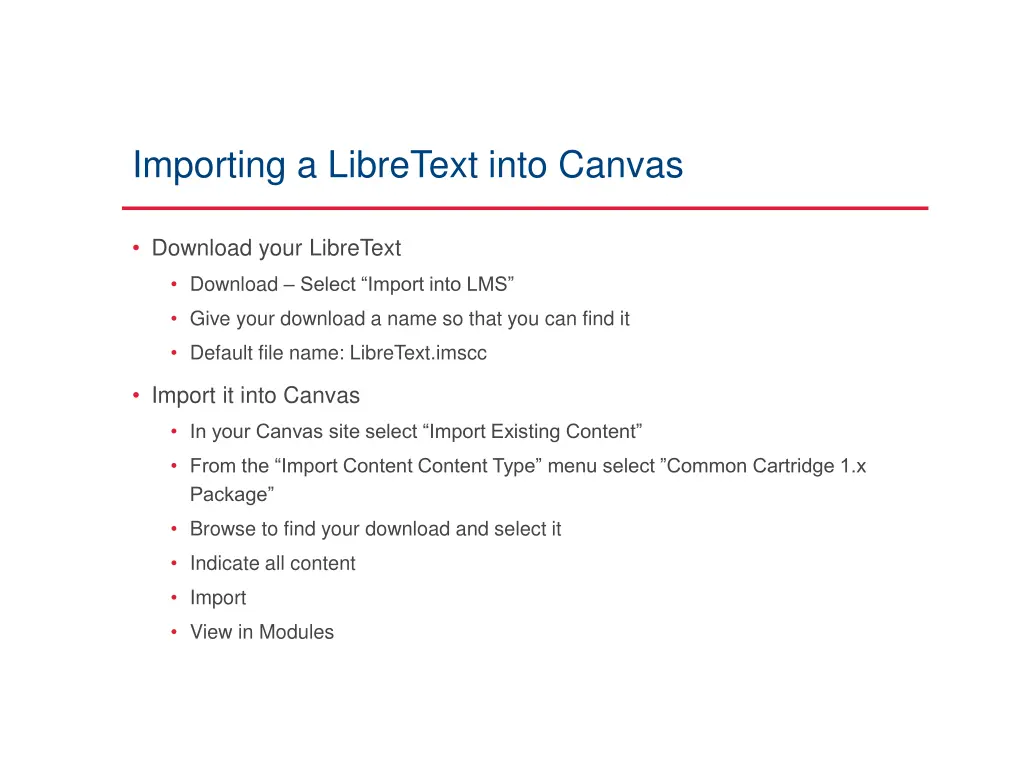 importing a libretext into canvas