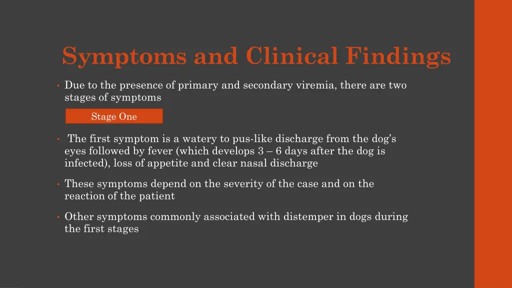 symptoms and clinical findings