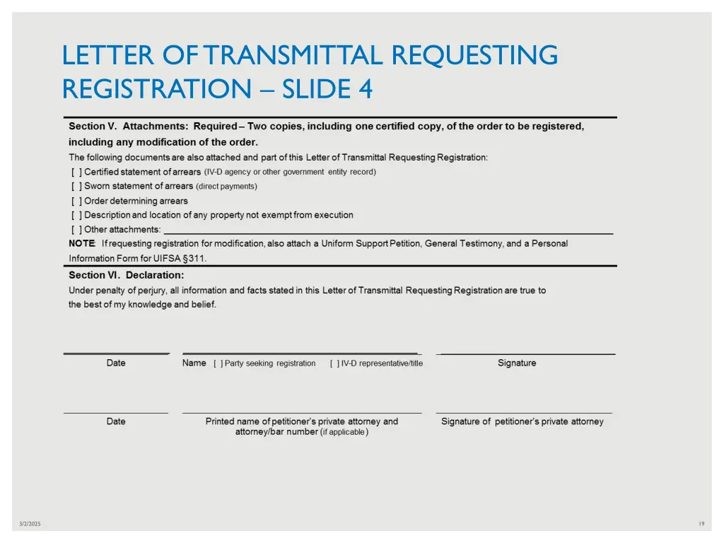 letter of transmittal requesting registration 3