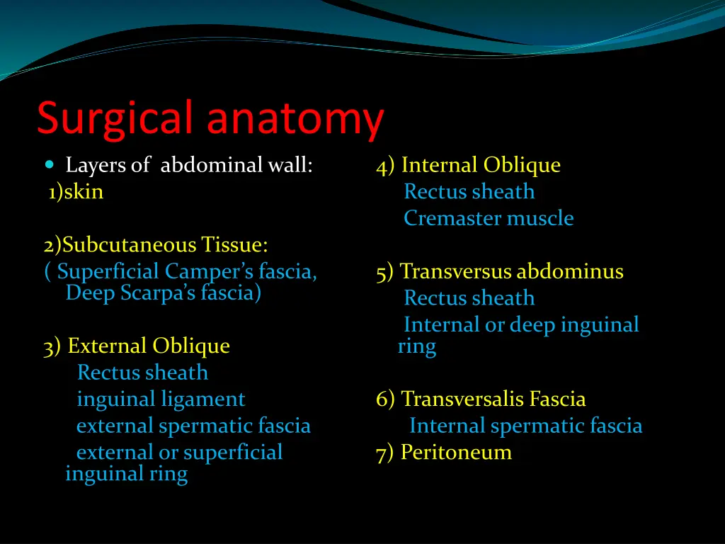 surgical anatomy layers of abdominal wall 1 skin