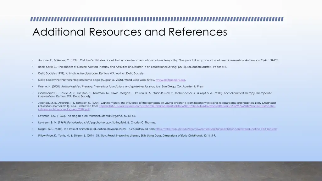 additional resources and references