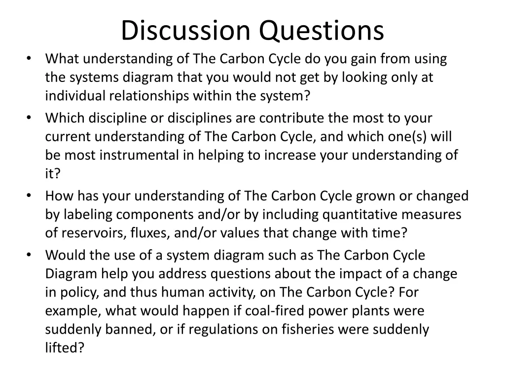 discussion questions what understanding