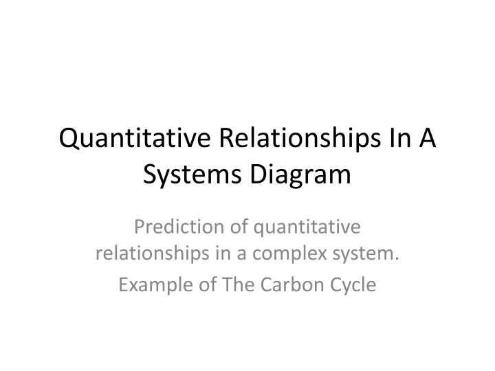 quantitative relationships in a systems diagram