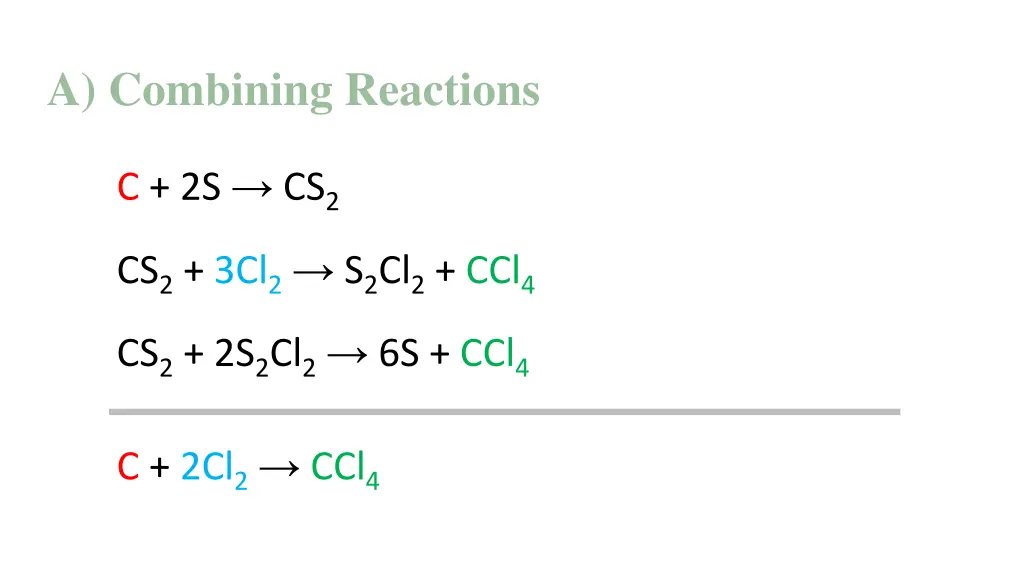 a combining reactions 1
