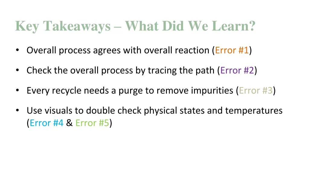 key takeaways what did we learn