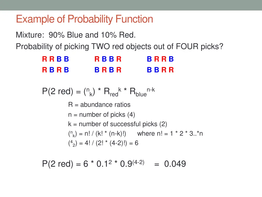 example of probability function