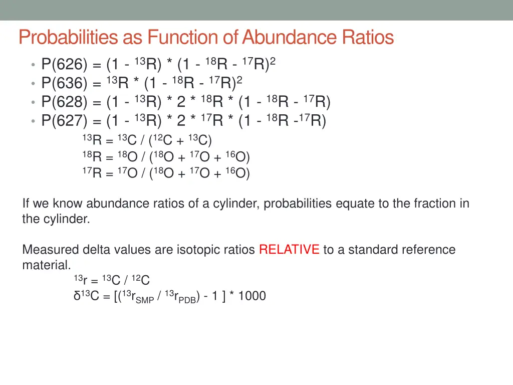 probabilities as function of abundance ratios