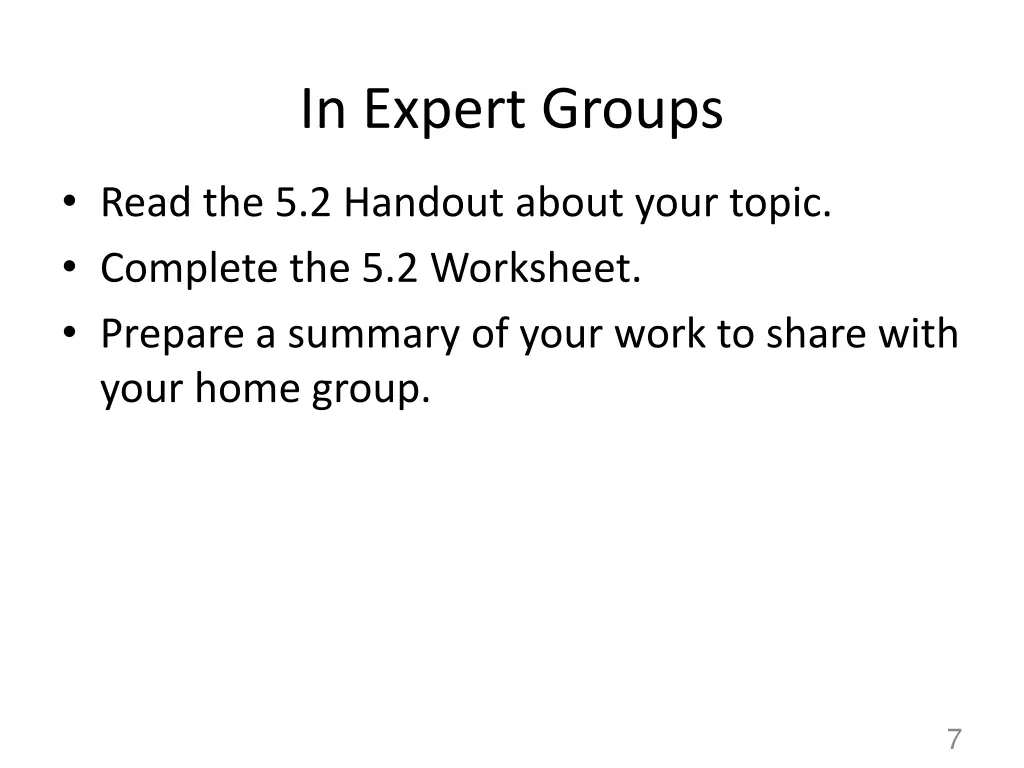 in expert groups