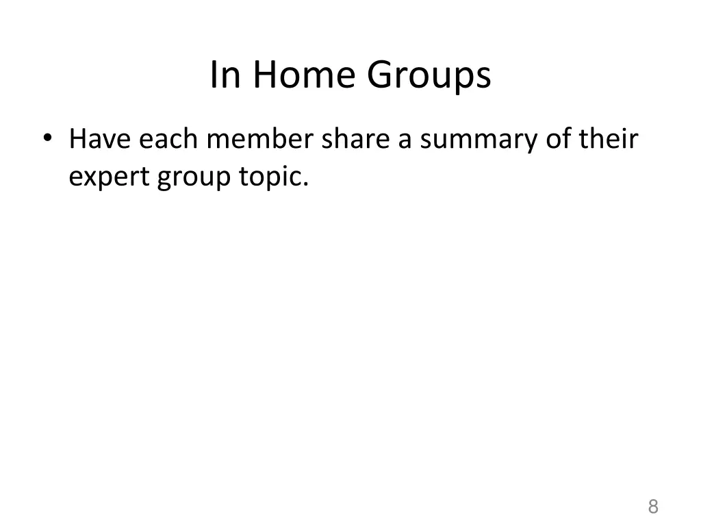 in home groups