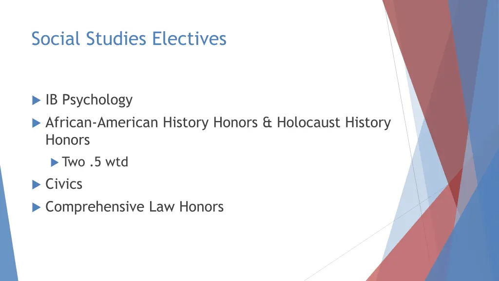 social studies electives