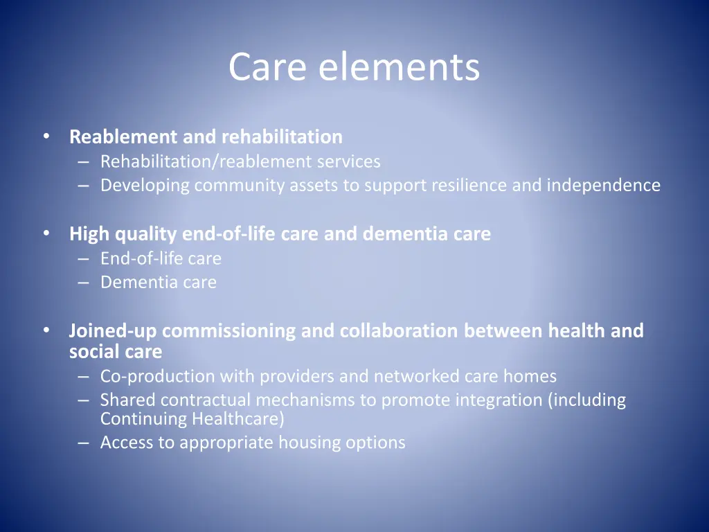 care elements 1