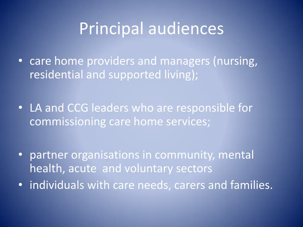 principal audiences