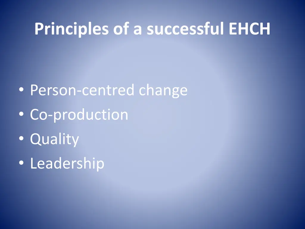 principles of a successful ehch