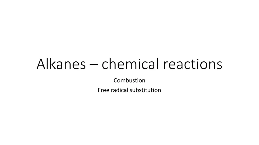 alkanes chemical reactions