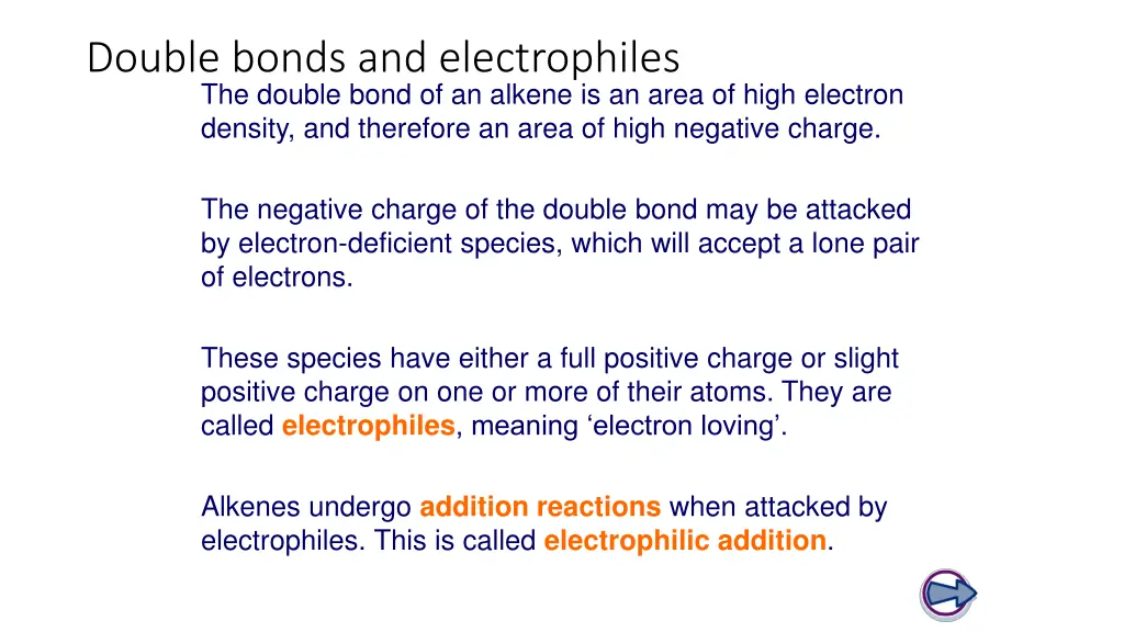 double bonds and electrophiles the double bond