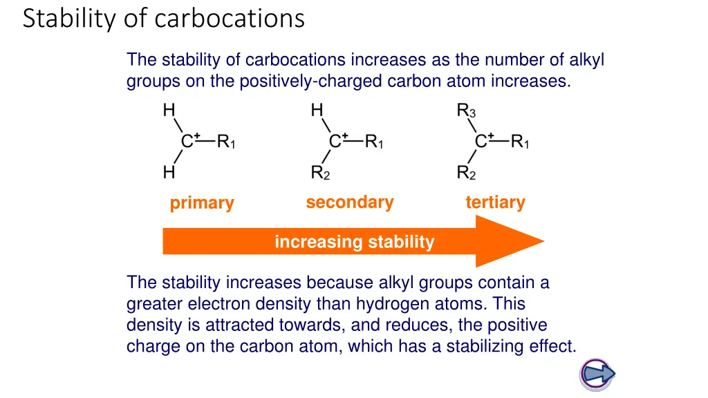 stability of carbocations