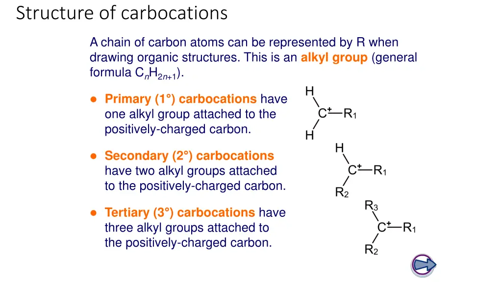 structure of carbocations