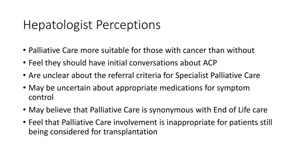 hepatologist perceptions