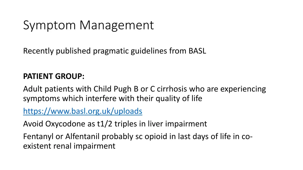 symptom management