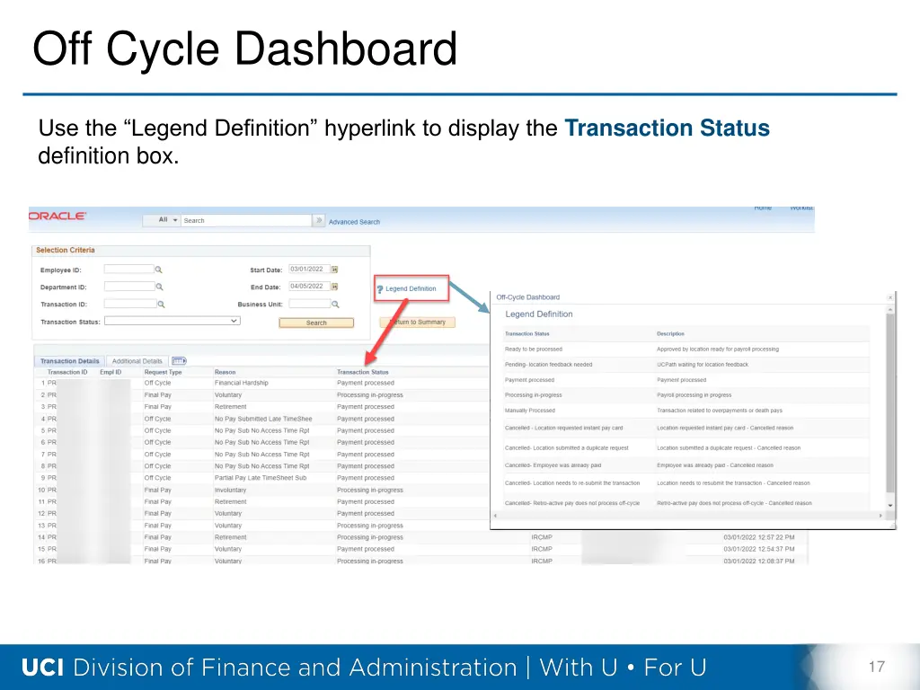 off cycle dashboard 2