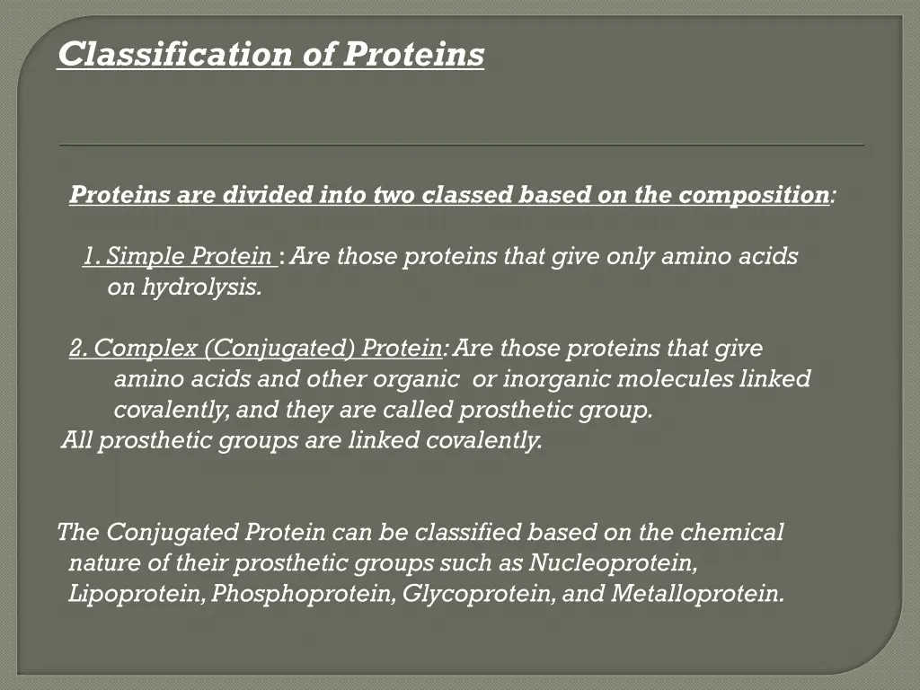 classification of proteins
