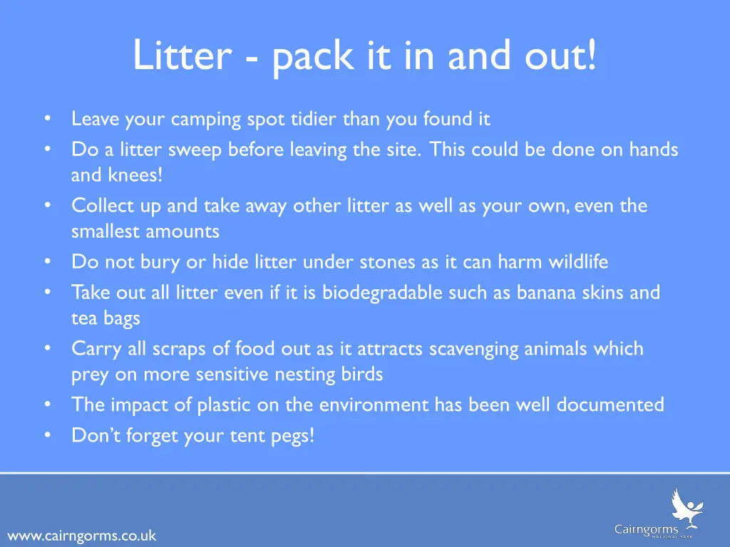 litter pack it in and out
