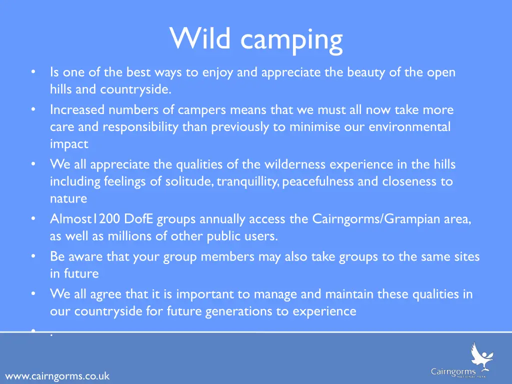 wild camping