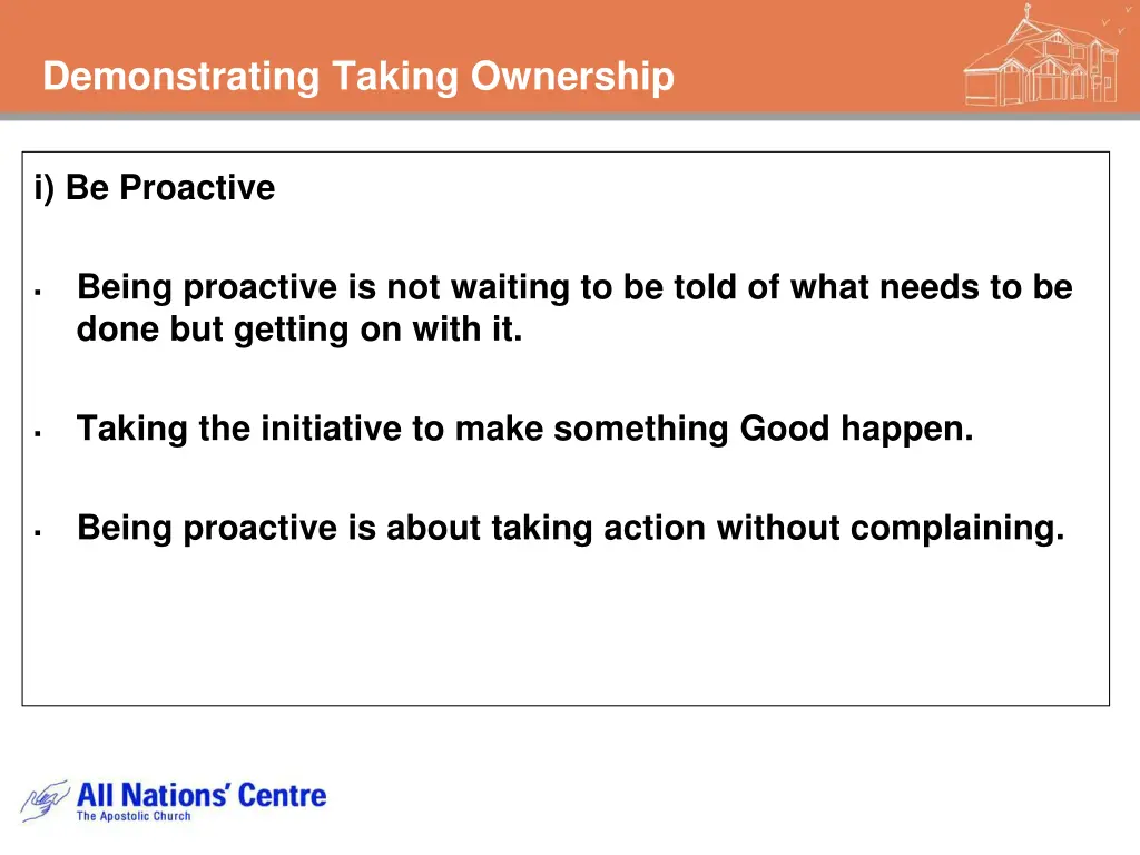 demonstrating taking ownership 1