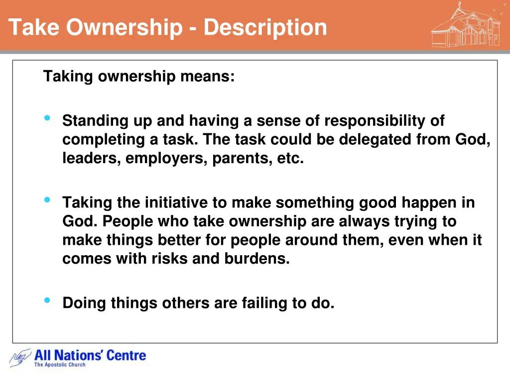take ownership description