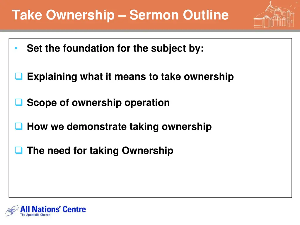 take ownership sermon outline