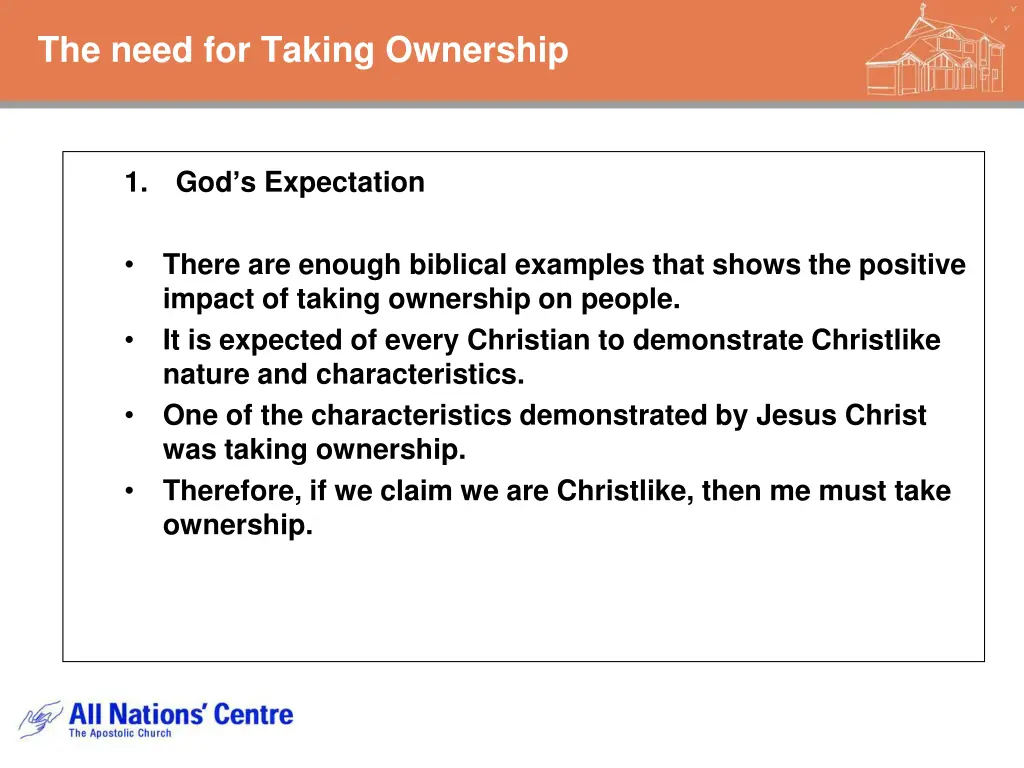 the need for taking ownership 1