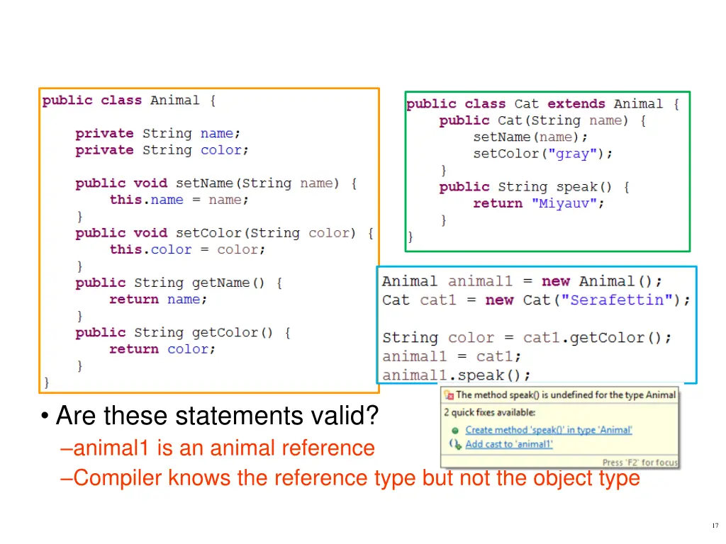 are these statements valid animal1 is an animal