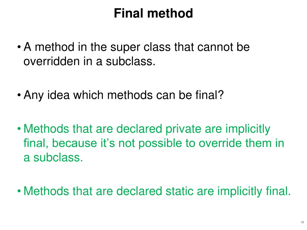final method